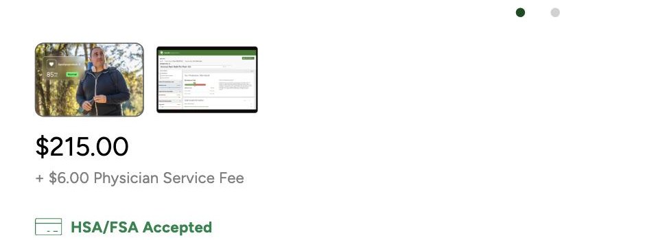 Screenshot captured August 21, 2026: questhealth.com sells no standalone ApoB. The only way to buy the marker there is the Advanced Heart Health panel: $215.00 plus a $6.00 physician service fee.